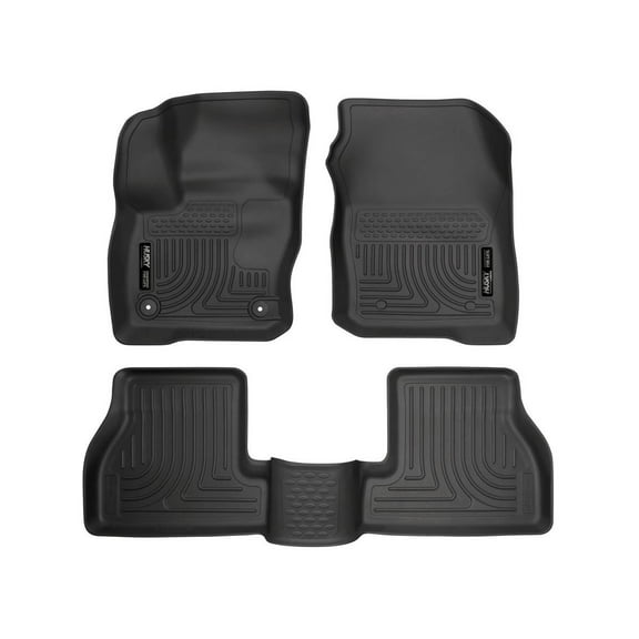 Husky Liners 99771 Weatherbeater Floor Mats Fit 2016-2018 Ford Focus S, SE, ST, Titanium, SEL - Front/2nd Seat - Black