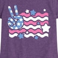 thumbnail image 3 of Instant Message - Peace Sign Flag - Toddler & Youth Girls Short Sleeve Graphic T-Shirt, 3 of 6