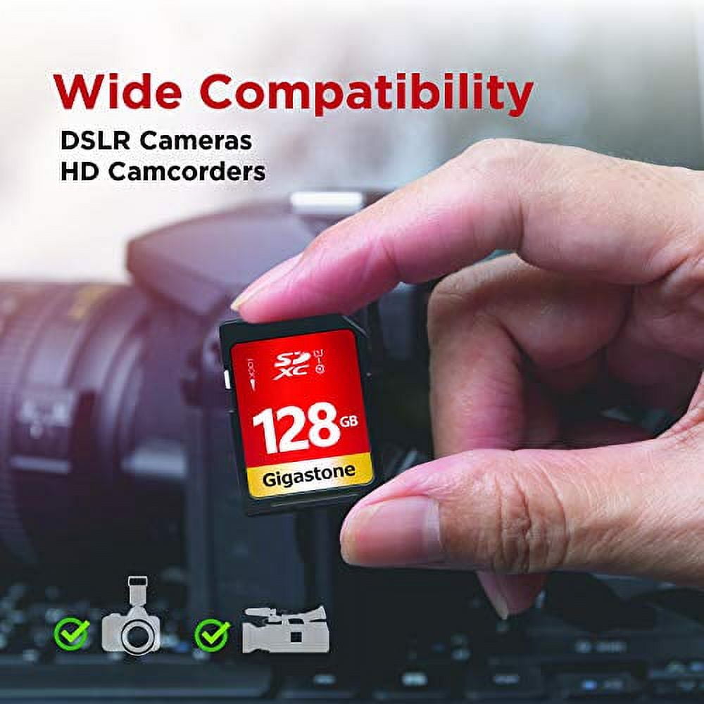 Gigastone 128GB SDXC Card Class 10 UHS-I U1 Up to 80MB/s Memory Card