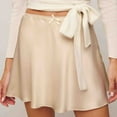 thumbnail image 2 of Women's Skirts Fashion Solid Color High Waisted Mini Skirt Summer Casual Short Skirts for Women, 2 of 7