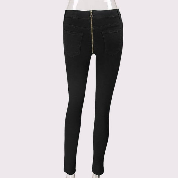 LISTHA Back Zip Jeans Women Skinny Stretch Denim Pencil Pants High Waist  Trouser at  Women's Jeans store