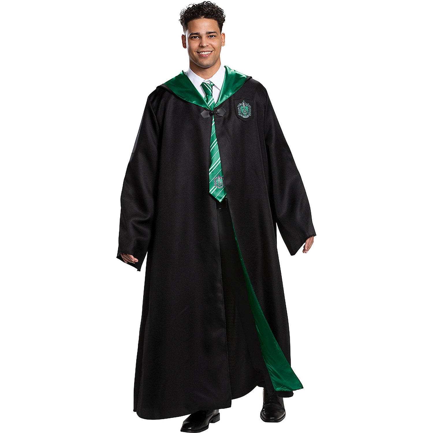 Slytherin Robe Deluxe Harry Potter Wizard Fancy Dress Halloween Adult  Costume