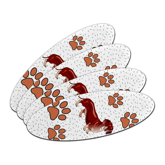 Dachshund of Distinction Double-Sided Oval Nail File Emery Board Set 4 Pack
