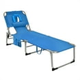 thumbnail image 2 of Goplus Outdoor Beach Lounge Chair Folding Chaise Lounge with Pillow Blue, 2 of 9