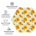 thumbnail image 3 of Gaeub Light Yellow Plaid Sunflower Print 4 Pcs Leather Coasters for Drinks ,Drink Coasters Sets,Drink Table Cup Coasters for Living Room Kitchen Coffee Decor-Hexagon, 3 of 6