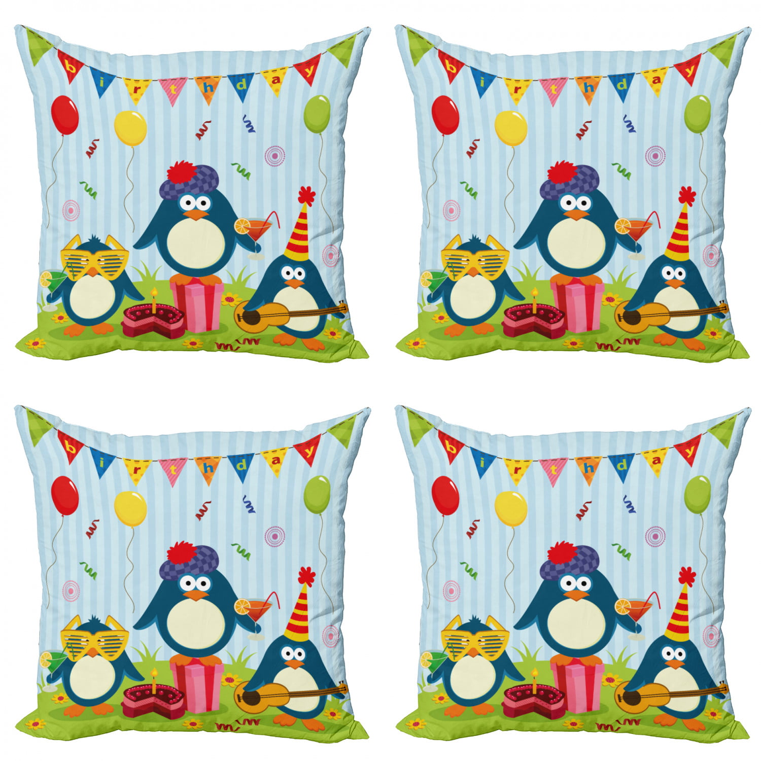 Christmas Starry Penguin Baby Pink Handmade cushion cover/pillow case 16x16 inch 