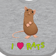 thumbnail image 4 of Inktastic I Love Rats Boys or Girls Baby Bib, 4 of 4