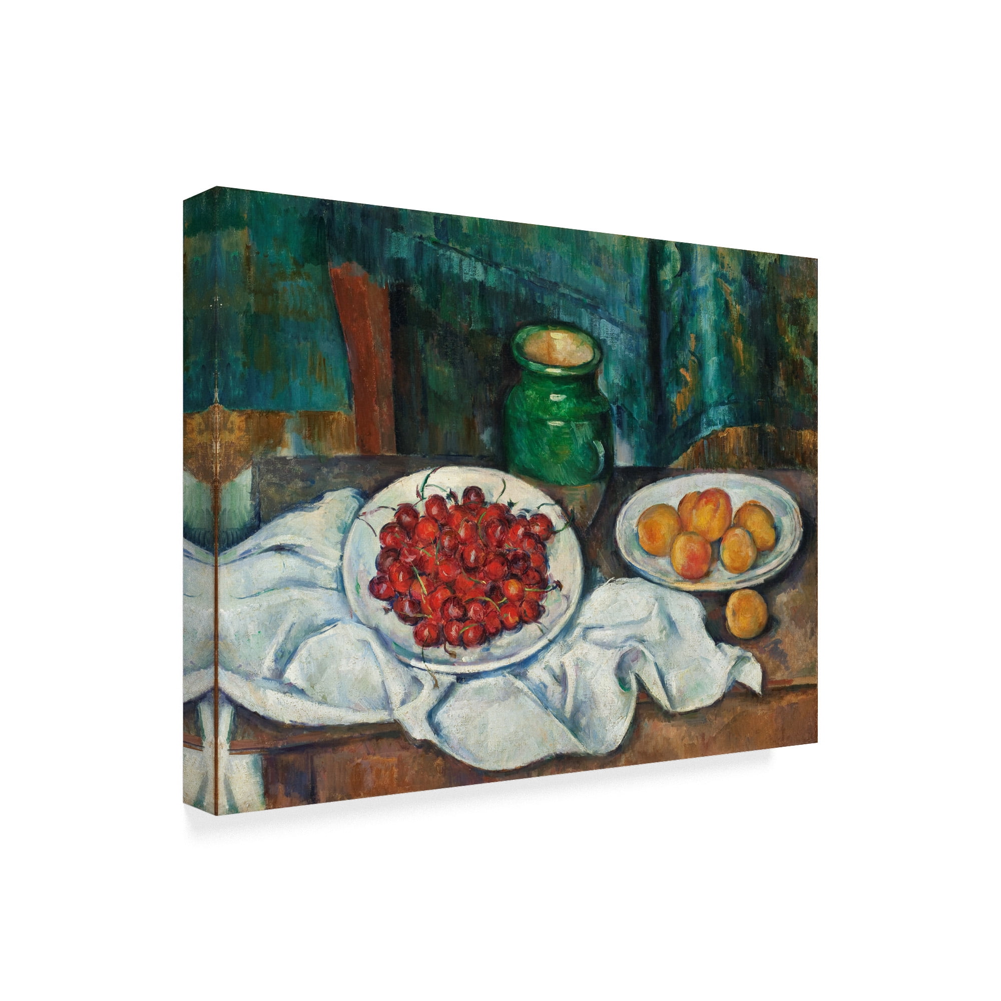 Trademark Fine Art 'With Cherries And Peaches' Canvas Art by Paul Cezanne