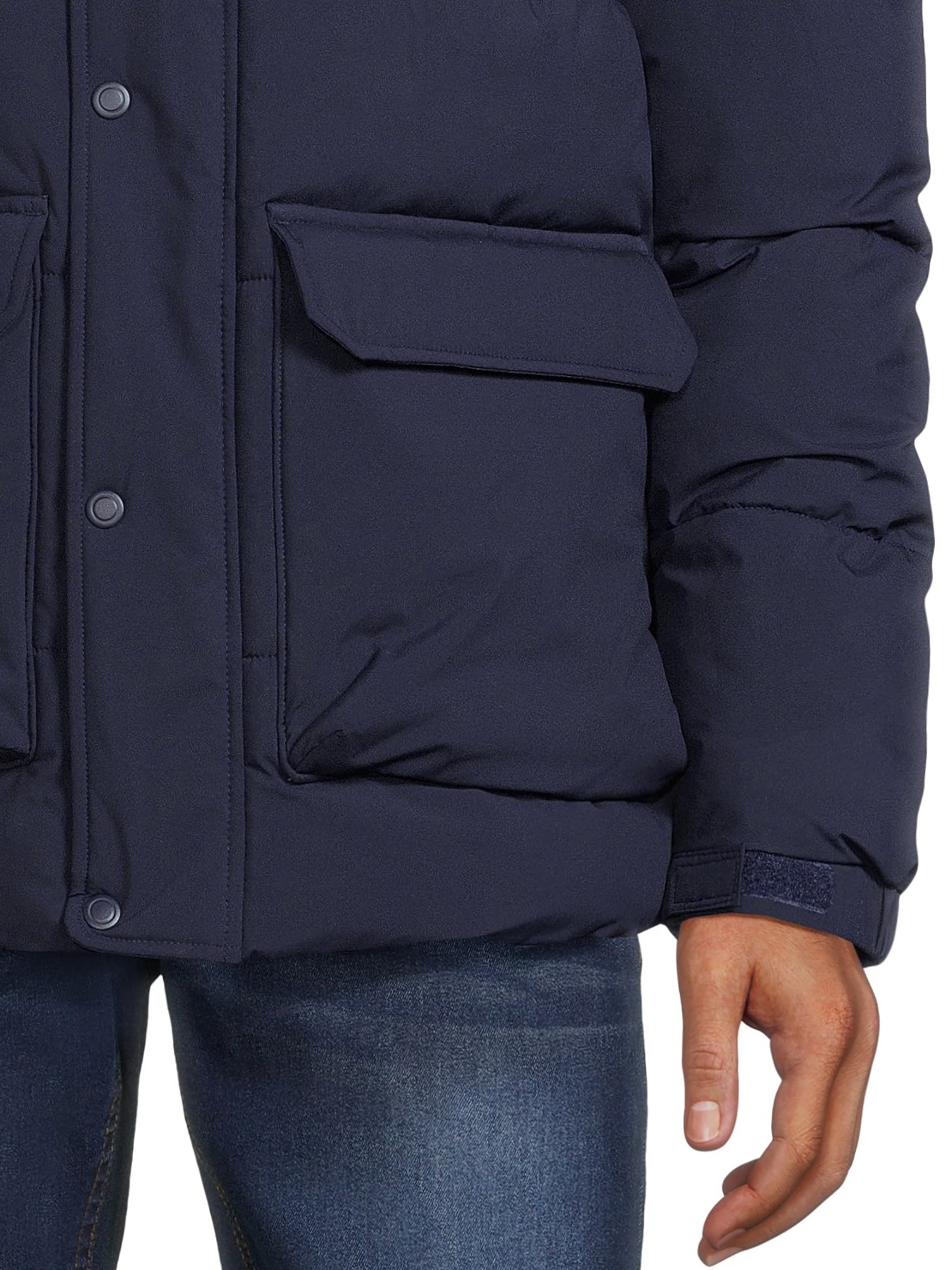 Swiss Tech Men's Quilted Puffer Jacket with Removable Hood, Sizes S-3XL