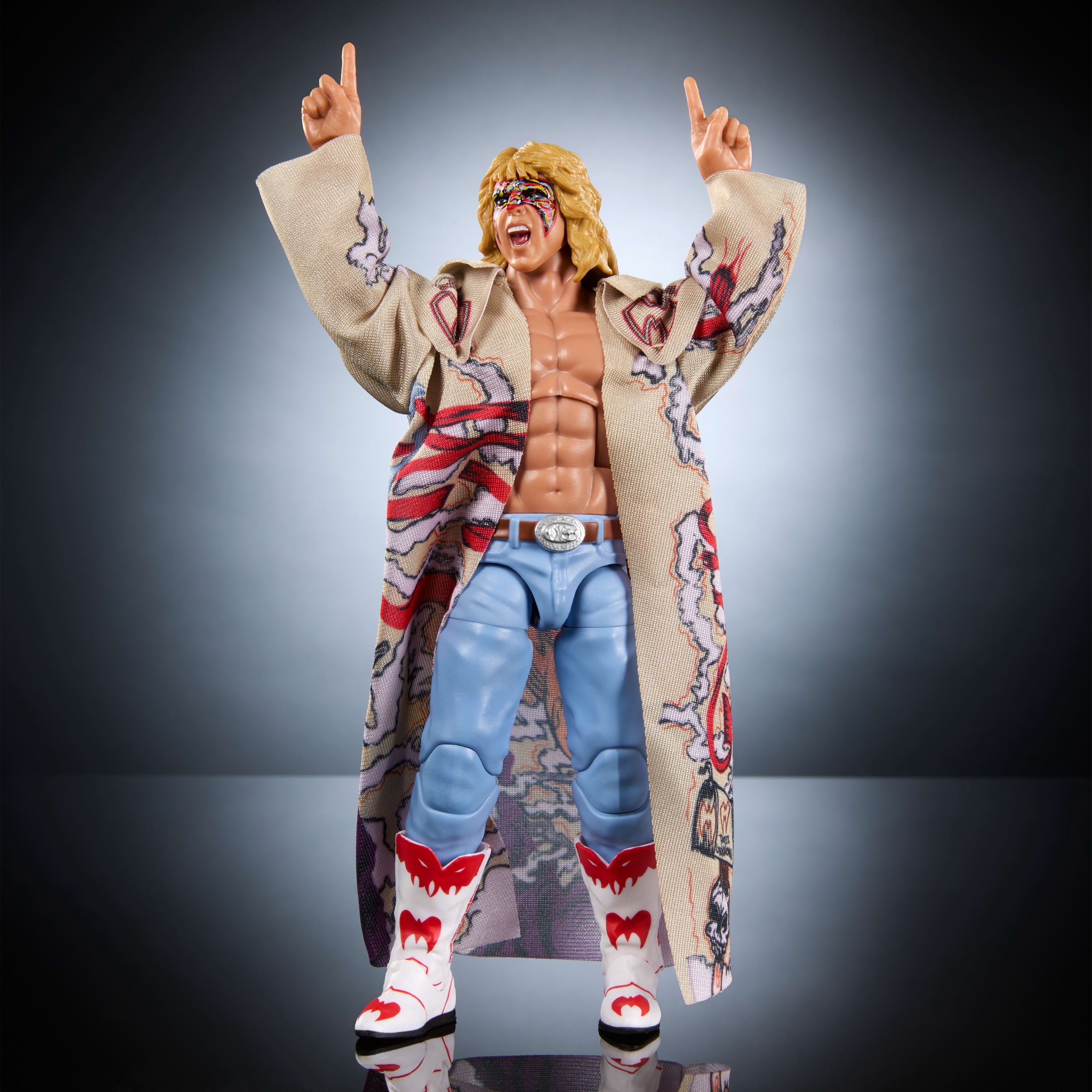 WWE Monday Night War Elite Collection Ultimate Warrior Action Figure with Accessories, Build-a-Figure Parts