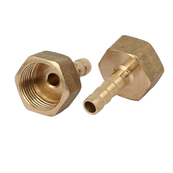 Unique Bargains G3/8 Female Thread 6mm Dia Brass Barb Type Hose Tubing Fittings Connectors 2Pcs