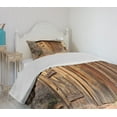 thumbnail image 4 of Ambesonne Outhouse Quilted Bedspread Set 2 Pcs, Olive Trees, Twin Size, Dark Green Caramel, 4 of 6
