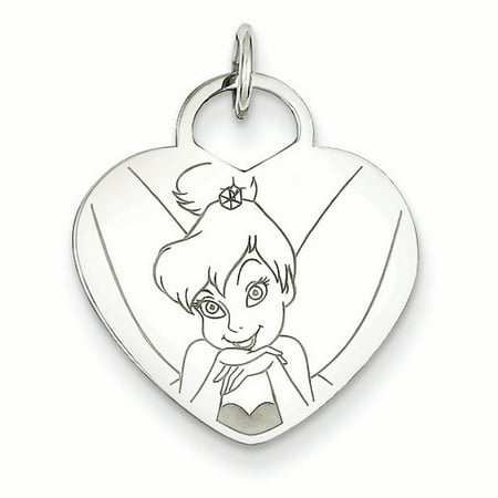 Tinkerbell Heart Charm - Sterling Silver Disney Tinker Bell Heart Charm WD282SS