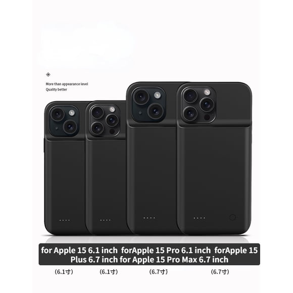 CaseCore Étui à Pince Arrière avec Batterie pour iPhone 15 / 15 Pro Max /15 Pro /15 Plus, 6800 mAh (pour iPhone 15 )