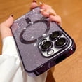 thumbnail image 2 of Funda de teléfono de carga inalámbrica Magsafe Electroplate de lujo para iPhone 14, 13, 12, 11 Pro Max Plus, parachoques suave, cubierta brillante Fivean unisex, 2 of 2