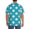 thumbnail image 3 of Sikiie Sky Blue And White Polka Dot Men's Cuban Shirt, Hawaiian Shirts, Business Casual Button Down Shirts, Short Sleeve Shirt-X-Large, 3 of 5