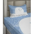 thumbnail image 2 of Ambesonne Winter Fitted & Top Sheet Set with Sham, Polar Bear Mother, White Blue, 2 of 4