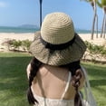thumbnail image 3 of SikaFu The Wild Japanese Ripple Dot Mesh Shelter Women's Sunscreen Summer Thin Beach Straw Hat Lace Korean Version Of The Tide Japanese, 3 of 6