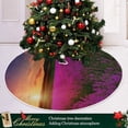 thumbnail image 6 of FMSHPON Pink Flowers Field Xmas Christmas Tree Skirt Stand Mat for Holiday Party Decoration Indoor Outdoor 36 inches, 6 of 6