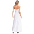 thumbnail image 2 of renvena Womens Off Shoulder Dress Ankle Length Ruffled Maxi Dressing Gown for Wedding Party White L, 2 of 7