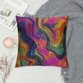 thumbnail image 2 of PHYHOO  Color Throw Pillow Cover Abstract Purple Pink Red Orange Golden Blue Chaotic Waves Colorful Rainbow Square Pillow Case Cushion Cover for Home Car Decorative Linen, 2 of 5