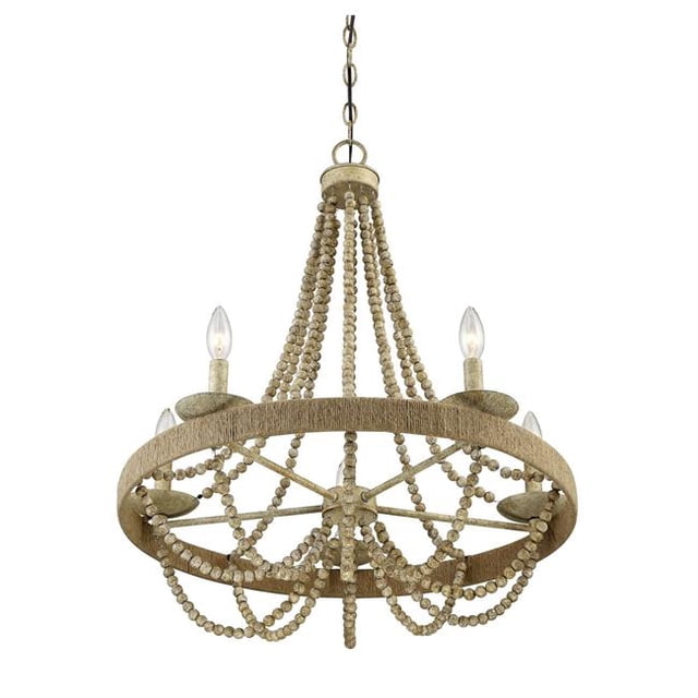Meridian M10014-97 5 Light Chandelier - Natural