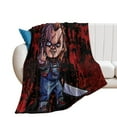 thumbnail image 3 of Chucky Horror Movie Flannel Blankets Soft Plush Throw Blanket Fuzzy Cozy Luxury Air Conditioner Blanket for Bedroom Sofa 30"x40", 3 of 8