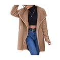 thumbnail image 2 of Douhoow Women Fleece Jacket Turn Down Collar Long Sleeve Cardigan Fall Winter Warm Coat Outwear, 2 of 7