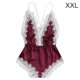 thumbnail image 1 of Encantadora Lencería Mujer Ropa interior con cuello en V profundo Body de malla de encaje para niña, Rojo vino, XXL Inevent XX000171-19, 1 of 7