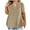 Khaki, variant on Ahuyic Women's Loose Plus Size Short-Sleeved Top,Summer Casual Daily Clothes For Women,Women's Fashionable Solid Color Patchwork Pleated Sleeves Short Sleeved Round Neck Top/shirt