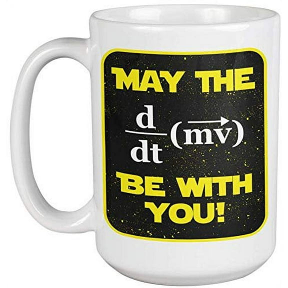 May The Force Be With You. Inspirational Math Equation Coffee & Tea Gift Mug For Mathematician, Teacher, Collector, Mom, Mommy, Mama, Dad, Pop, Brother, Sister, Teen, Nerd & Genius Friend (15oz)