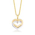 thumbnail image 1 of 14k Two-Tone Gold Intertwined Hearts Pendant 18 inches, 1 of 2