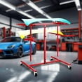 thumbnail image 2 of Reykilor Adjustable Auto Body Repair Paint Stand, Door Hood Fender Panel Bumper Mobile Steel Painting Drying Rack Holder with Clamps & Wheels, Red, 2 of 8