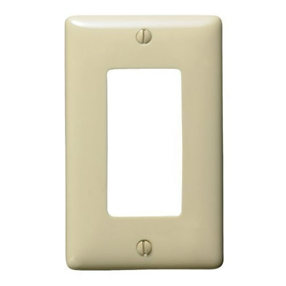 Hubbell NPJ26I Ivory Nylon Mid-Size Single Gang Decorator Wall Plate