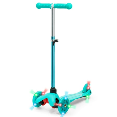 Best Choice Products Kids Mini Kick Scooter w/ Light-Up Wheels and Height Adjustable T-Bar - Mint
