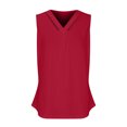 thumbnail image 6 of AherBiu Tank Tops for Women Sleeveless V Neck T Shirts Ruched Summer Casual Loose Basic Tees Solid Color, 6 of 7