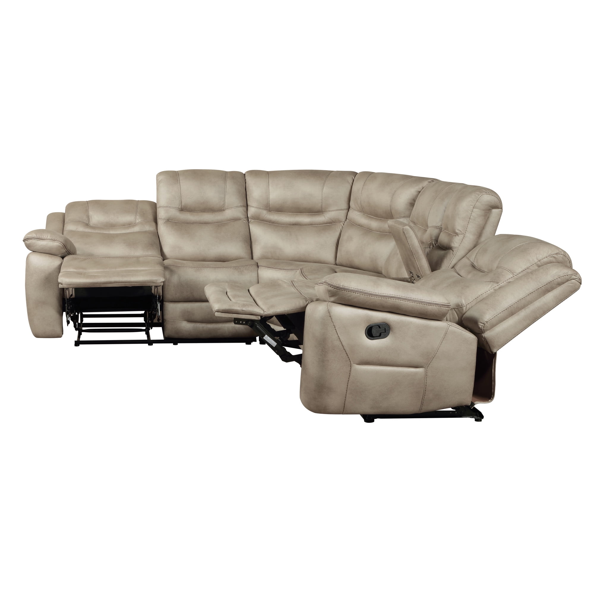 Steve Silver Shelton 3PC Manual Reclining Sectional, Mottled Camel