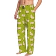 thumbnail image 3 of Mens Pajama Pants - Soft Sleep & Lounge Pants for Men, Cartoon Cute Funny Sheep Green_A Cuteness Casual PJ Bottoms Pants with Pockets, 3 of 5
