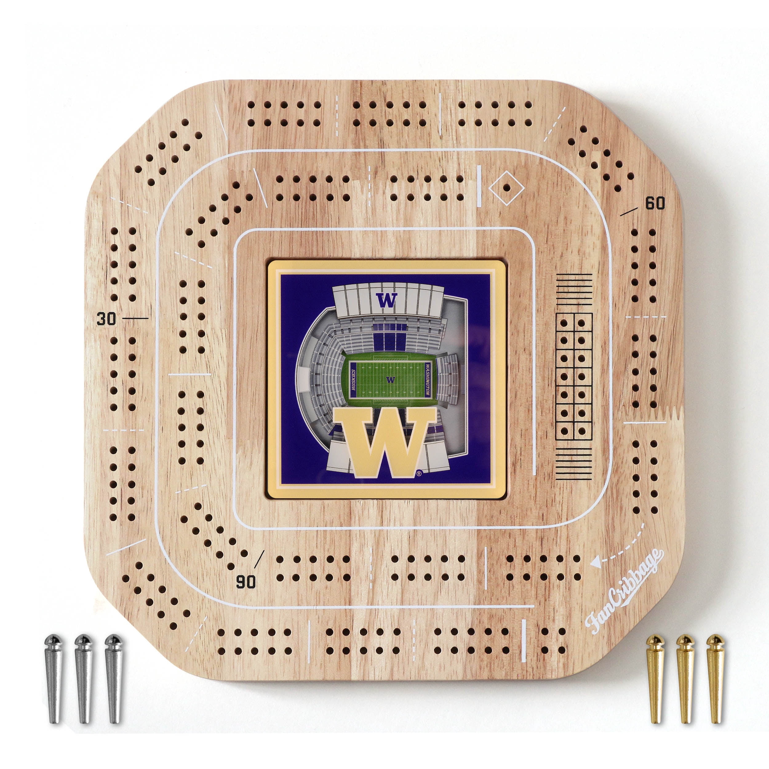 YouTheFan NCAA Washington Huskies Stadiumview Cribbage