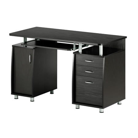 Techni Mobili Complete Adult Computer Workstation with Cabinet and Drawers, 30" H, Espresso RTA-4985D-ES18