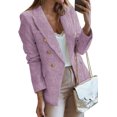 thumbnail image 1 of Womens Double Breasted Tweed Blazers Casual Long Sleeve Open Front Blazer Jackets Work Suits, 1 of 5
