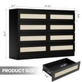 thumbnail image 2 of YUSAZENS Dresser for Bedroom, Rattan 8 Drawer Double Dresser, Wood Dressers and Chest of Drawers, Dresser Organizer for Bedroom, Living Room, Hallway, Black, 2 of 7