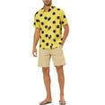 thumbnail image 2 of Camisa de playa de polka dots para hombres INSPIRE CHIC, de botones, de manga corta, casual M Amarillo, 2 of 6