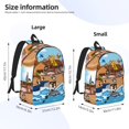 thumbnail image 4 of Xecao Animals on Noah's Ark Floating for Canvas College Laptop Backpack, Durable Rucksack Travel Notebook Bag School Backpack Book Bag for Men Women, 4 of 8