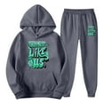 thumbnail image 4 of Sweatsuits for Men Set 2 Piece Casual Letter Print Relaxed Fit Hoodie Sweatshirt and Joggers Sweatpants Sets Fall Winter Long Sleeve Sport Suit with Pocket, 4 of 4