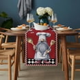 thumbnail image 2 of Red Vintage Gnomes Table Runner - 108 Inch Long, Kitchen Dining Table Runner Dresser Scarves, Black Checkered Retro Art Farmhouse Decor for Coffee Tables Wedding Party Banquet, 2 of 8