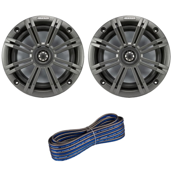 Parlantes KICKER de 6,5" 195W marinos coaxiales (par + cable)