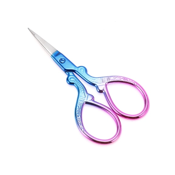 Unique Bargains 1 Pc Embossed Scissors Eyebrow Trimmer Bedroom Blue, Pink