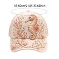 thumbnail image 4 of Ocean Animal Baseball Cap Pastel Coastal Sun Hat Adjustable Breathable 3D Embroidery Rhinestone Beach Hat for Women Summer Outdoor, 4 of 6