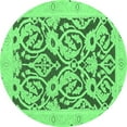 thumbnail image 1 of Ahgly Company Indoor Round Abstract Emerald Green Modern Area Rugs, 7' Round, 1 of 4